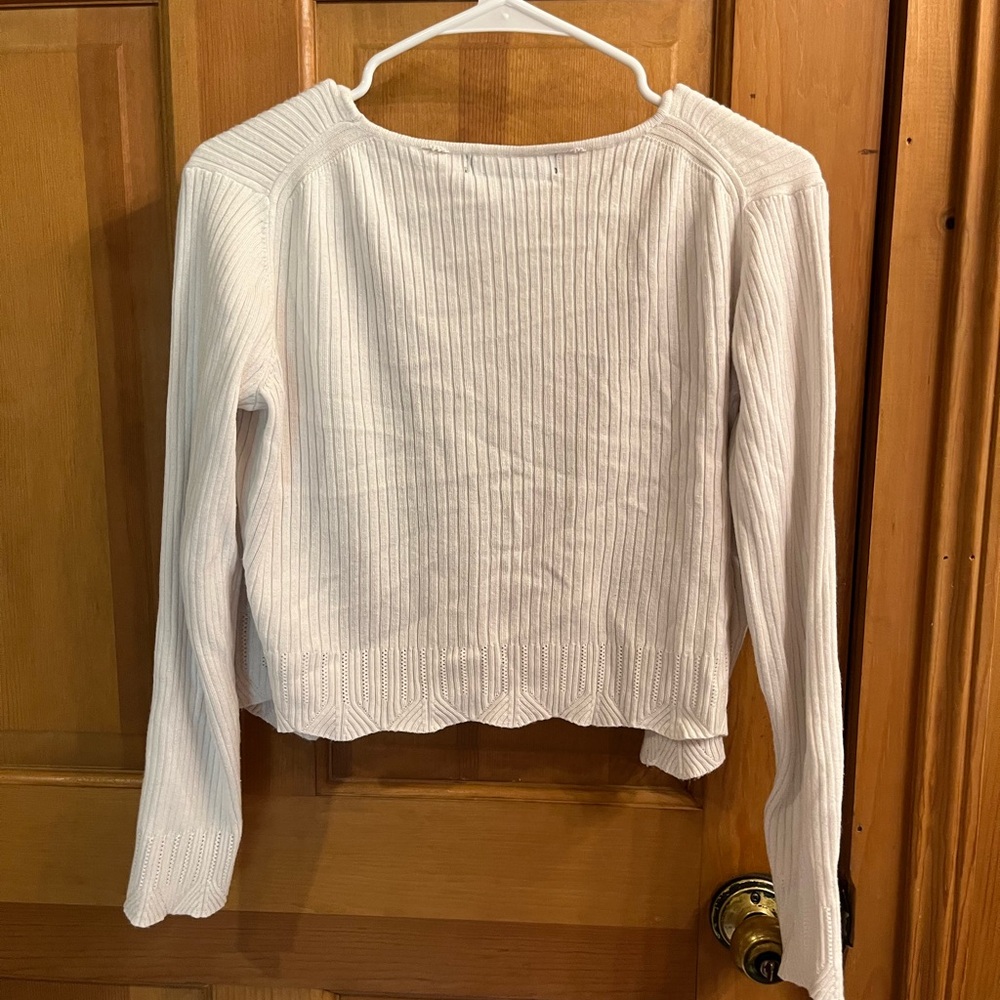 Almost Famous White Ribbed Cardigan - Picture 5 of 5